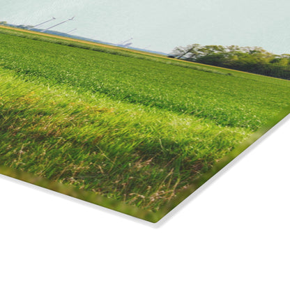 U R There Photography North Graf Road Old Grey Rustic Farmhouse Tempered-Glass Cutting Board