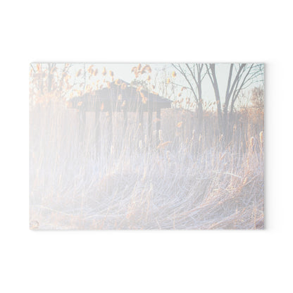 U R There Photography Haines Hidden Gazebo Rustic Farmhouse Tempered-Glass Cutting Board