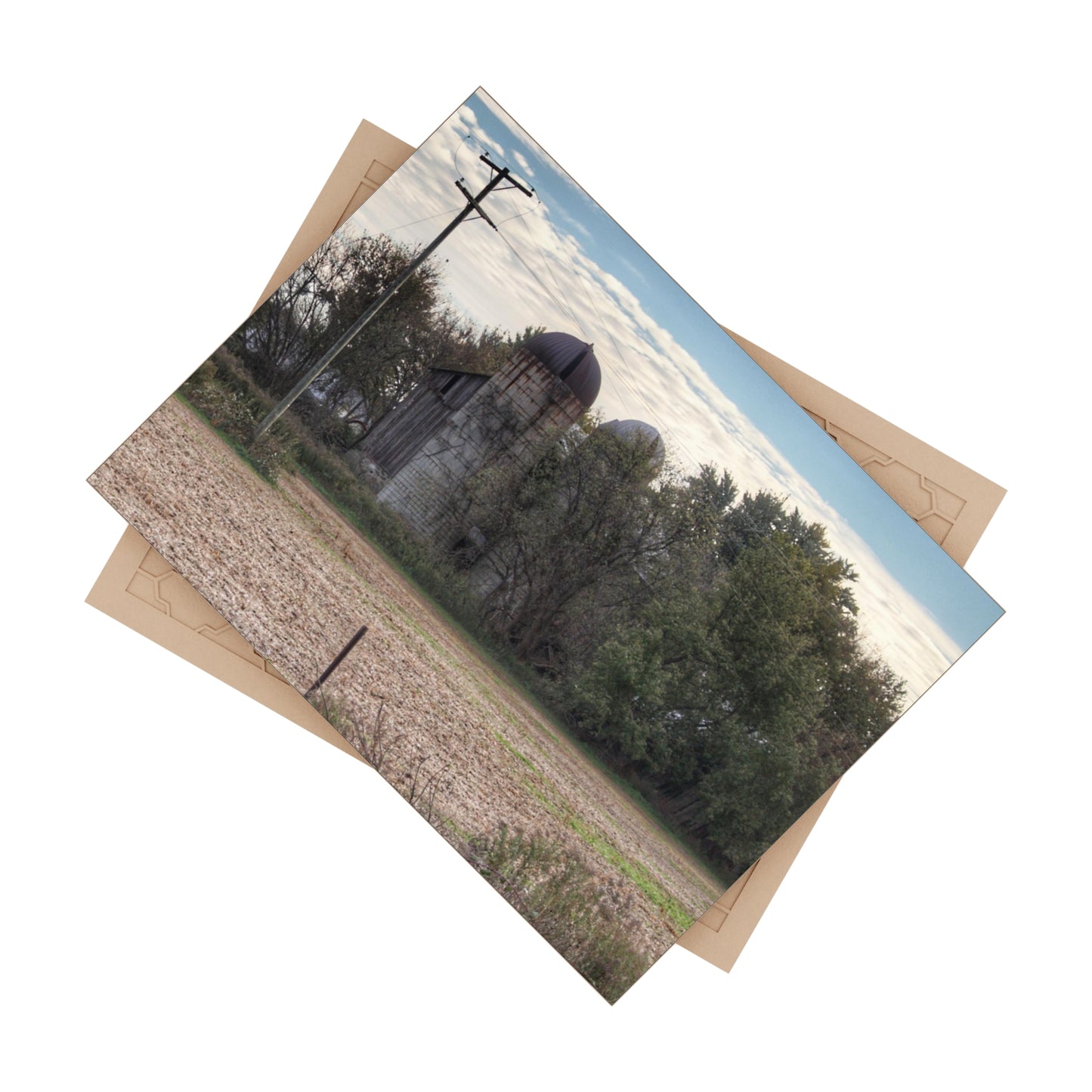 U R There Photography Burnside Road Grey I Rustic Farmhouse Decorative Ceramic Tile