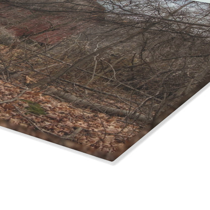 U R There Photography Mayville Hidden Barn II Rustic Farmhouse Tempered-Glass Cutting Board