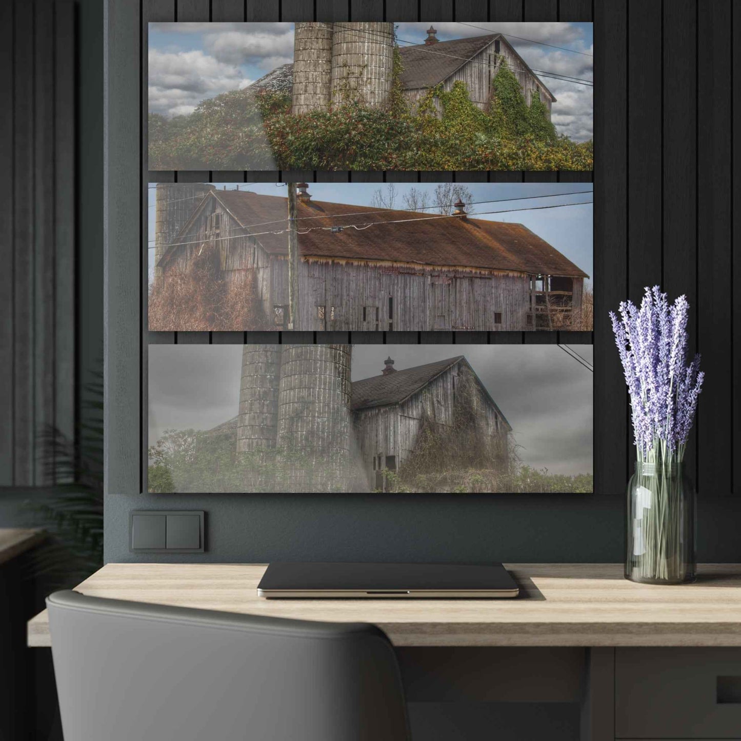 U R There Photography The Many Faces of M-24 Rustic Farmhouse Acrylic 3-Panel Wall Print