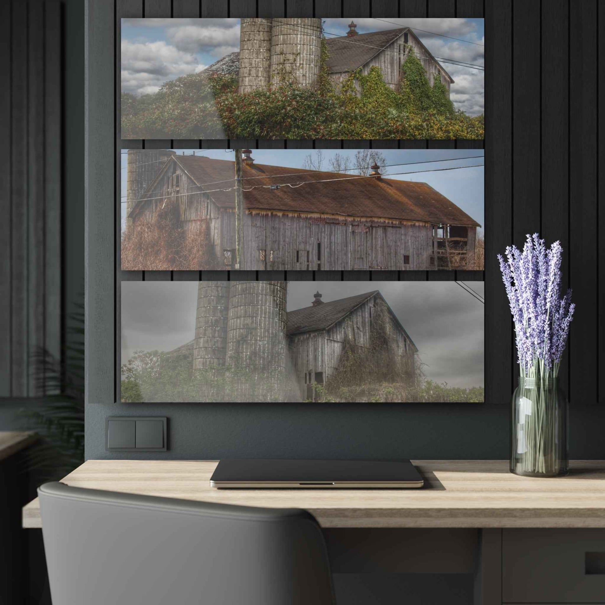 U R There Photography The Many Faces of M-24 Rustic Farmhouse Acrylic 3-Panel Wall Print