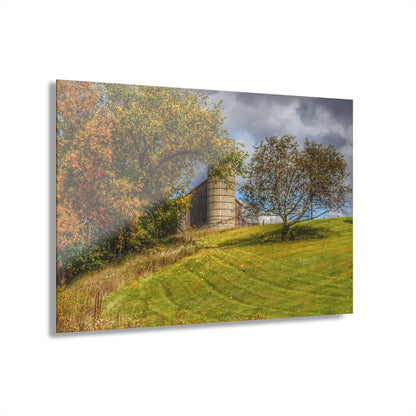 U R There Photography M-24 Hilltop Grey Rustic Farmhouse Acrylic Wall Print