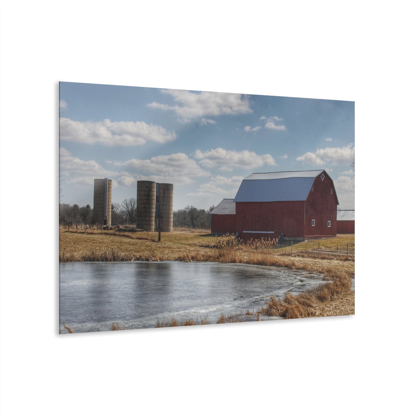 U R There Photography Fisher Road Red Rustic Farmhouse Acrylic Wall Print