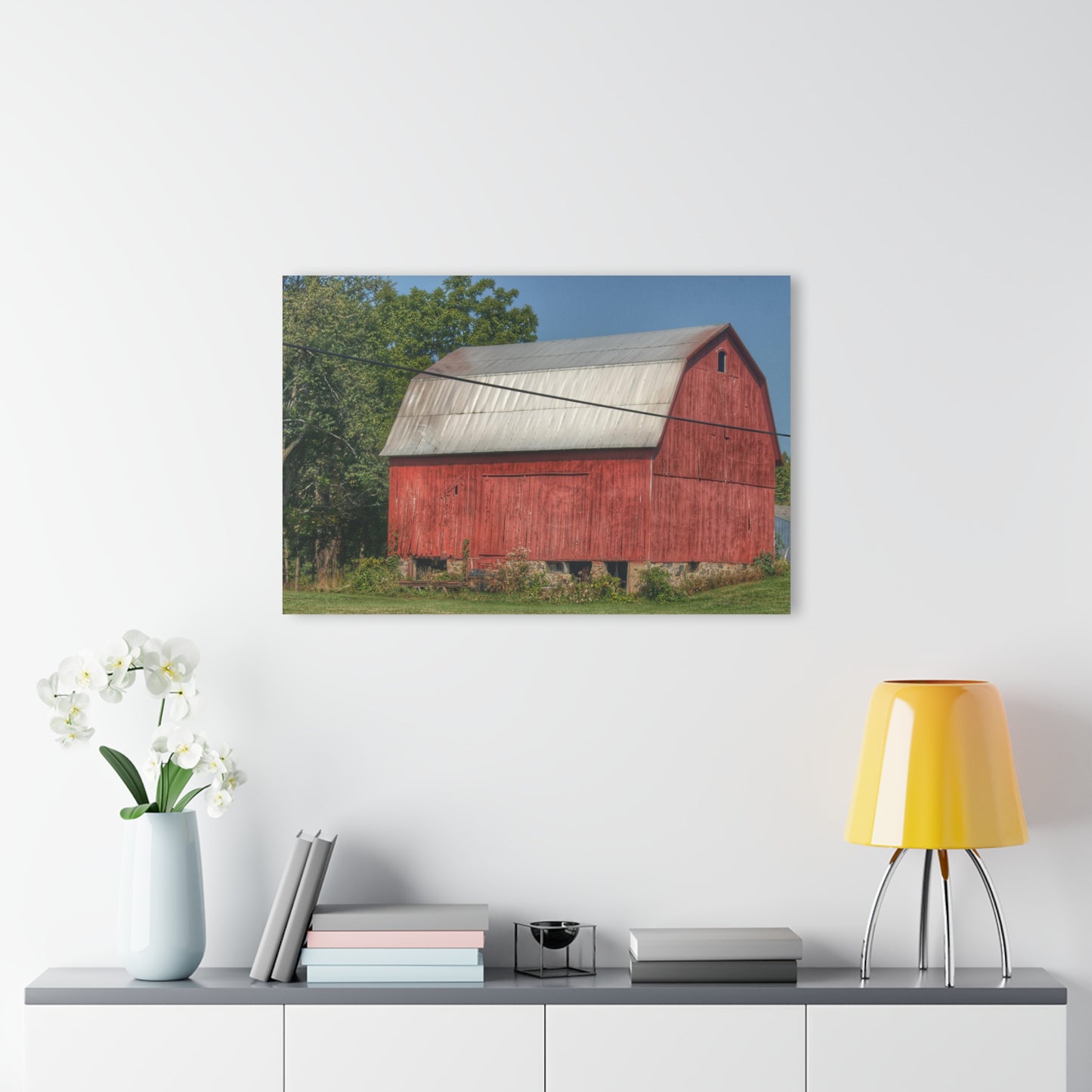 U R There Photography Belsay Road Red Rustic Farmhouse Acrylic Wall Print