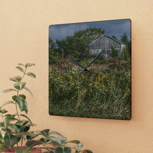 Rustic Farmhouse Wall Clock featuring Almont Road Grey