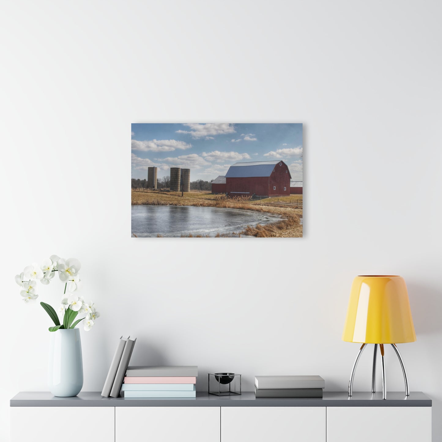 U R There Photography Fisher Road Red Rustic Farmhouse Acrylic Wall Print