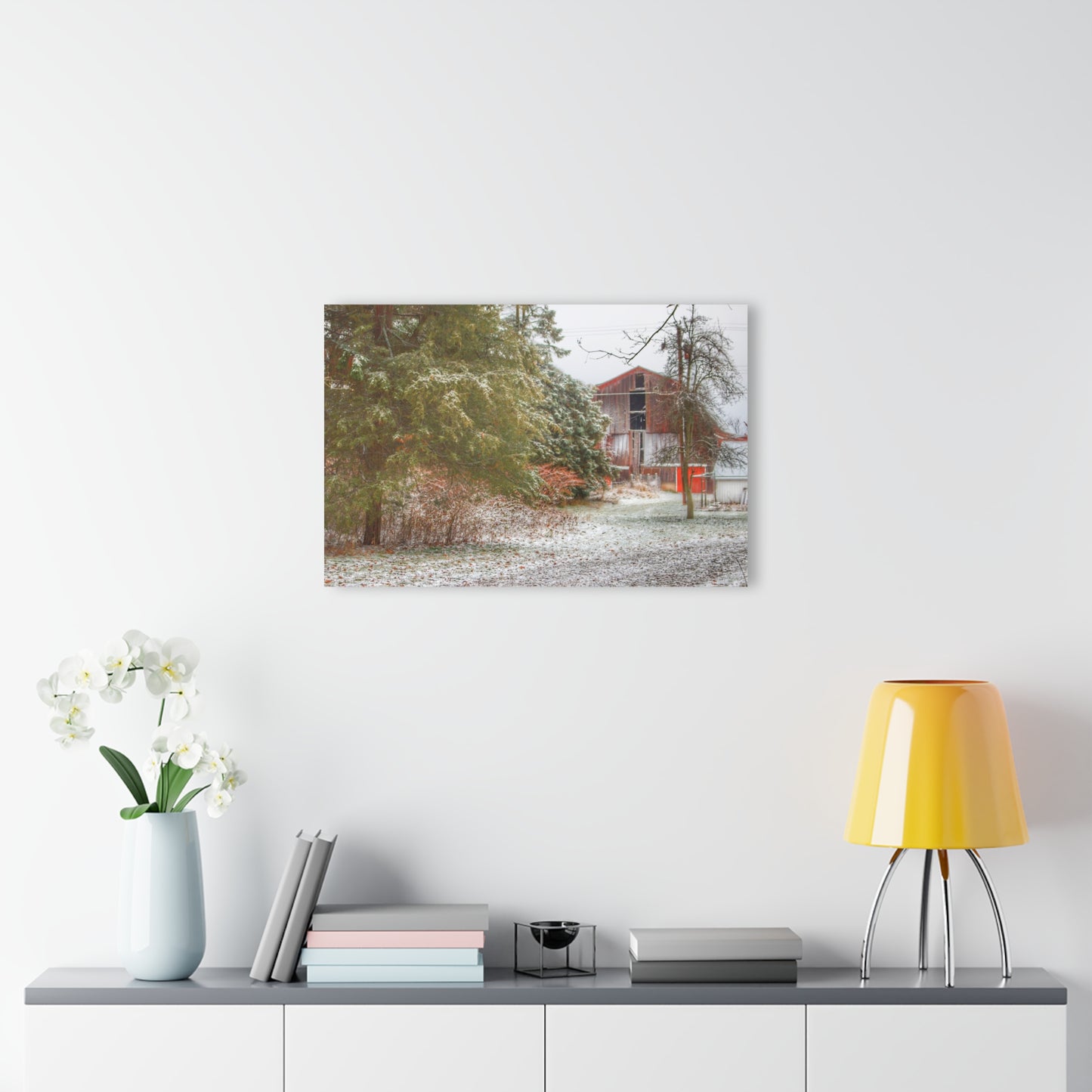 U R There Photography Lum Hidden Red Rustic Farmhouse Acrylic Wall Print