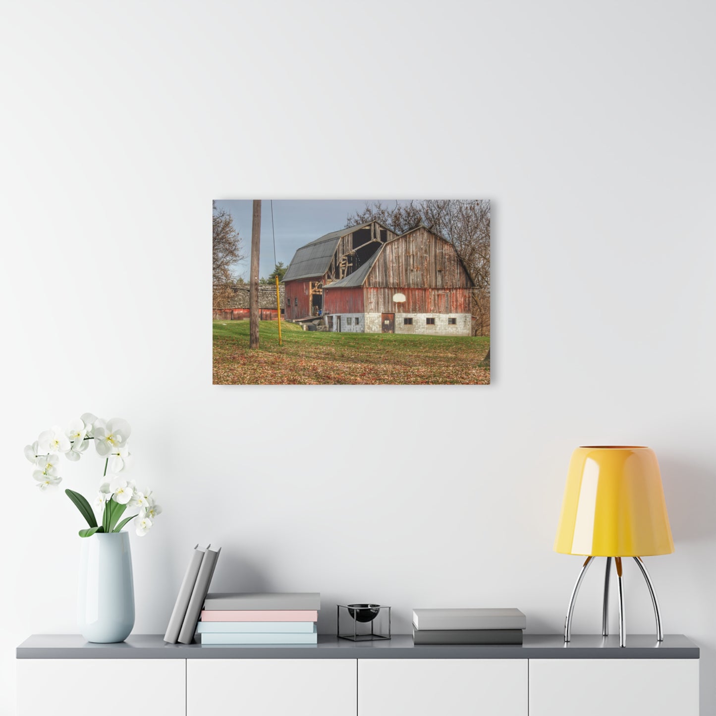 U R There Photography Crawford Road Old Red Rustic Farmhouse Acrylic Wall Print
