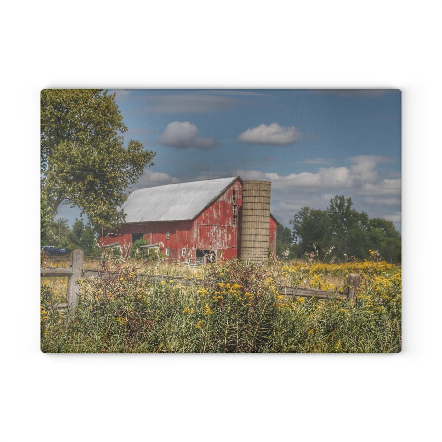 U R There Photography Nettney Road Red Rustic Farmhouse Tempered-Glass Cutting Board