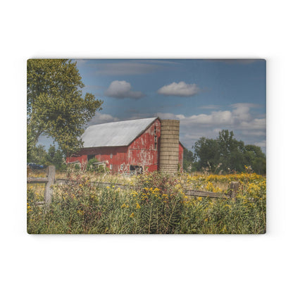 U R There Photography Nettney Road Red Rustic Farmhouse Tempered-Glass Cutting Board