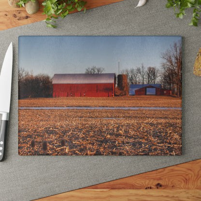 U R There Photography Early Spring on Catlin Road Rustic Farmhouse Tempered-Glass Cutting Board