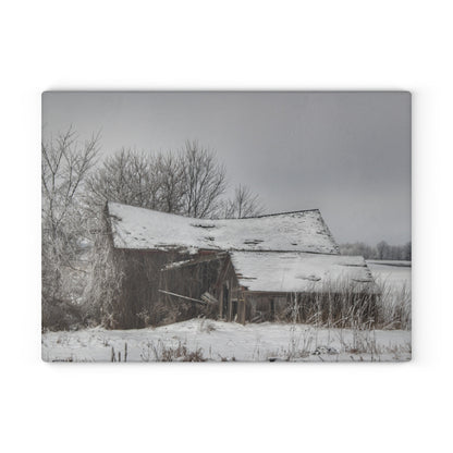 U R There Photography Grey Shacks of Mayville Rustic Farmhouse Tempered-Glass Cutting Board