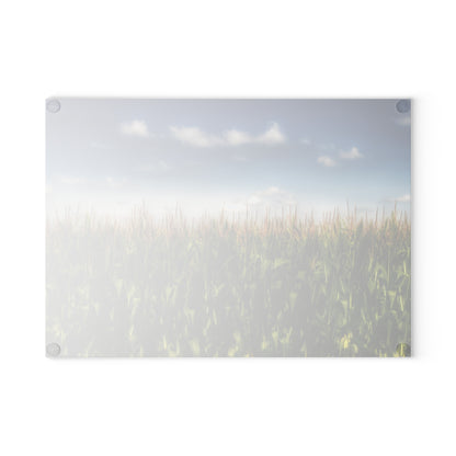 U R There Photography Sky-High Corn Rustic Farmhouse Tempered-Glass Cutting Board