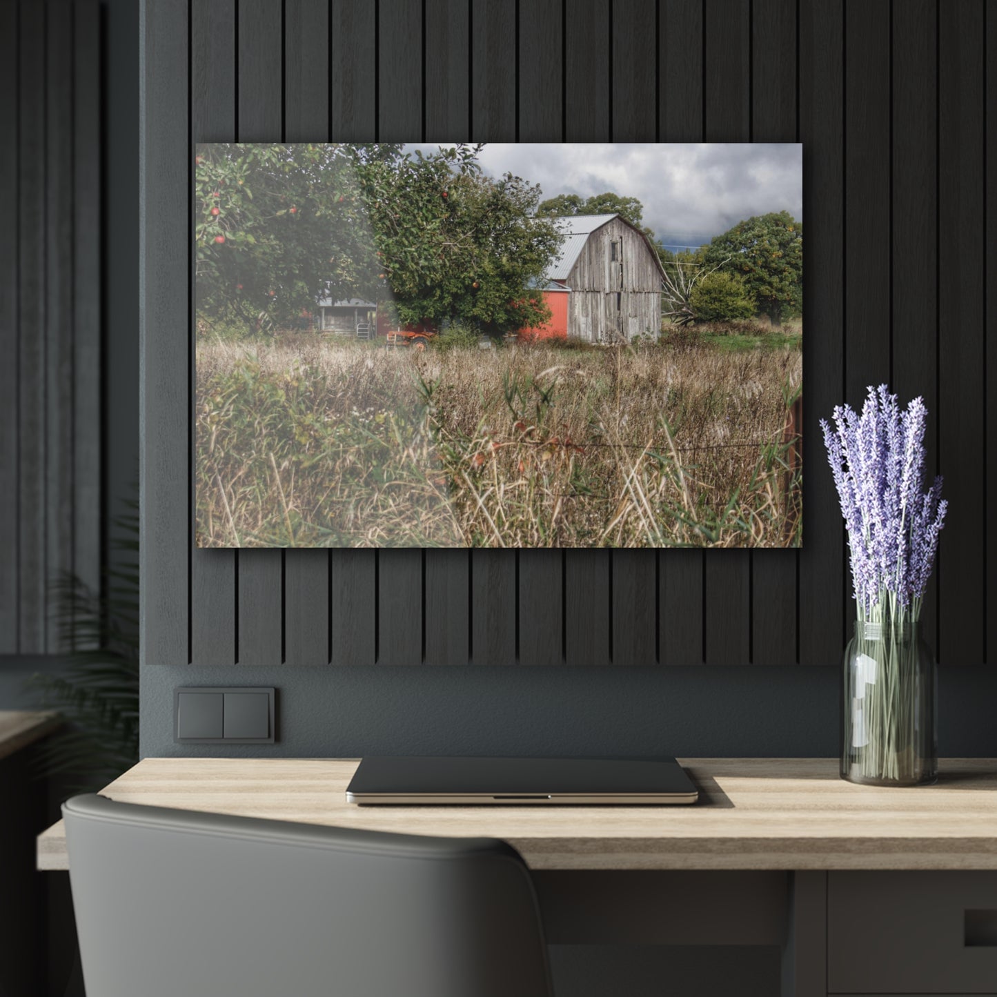U R There Photography East Frances Road Hidden Grey I Rustic Farmhouse Acrylic Wall Print