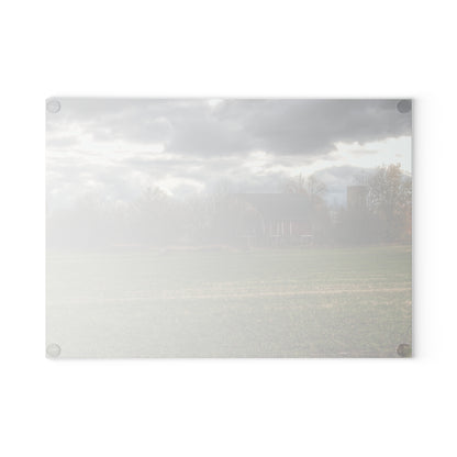 U R There Photography Booth Road Hidden Red II Rustic Farmhouse Tempered-Glass Cutting Board