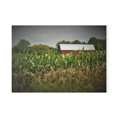 U R There Photography July Corn Rustic Farmhouse Tempered-Glass Cutting Board