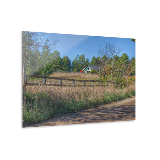 U R There Photography Oakwood Road Hidden Green Rustic Farmhouse Acrylic Wall Print