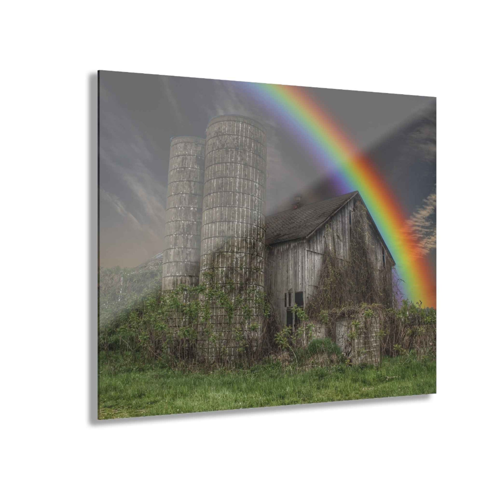 U R There Photography Somewhere Under the Rainbow Rustic Farmhouse Acrylic Wall Print