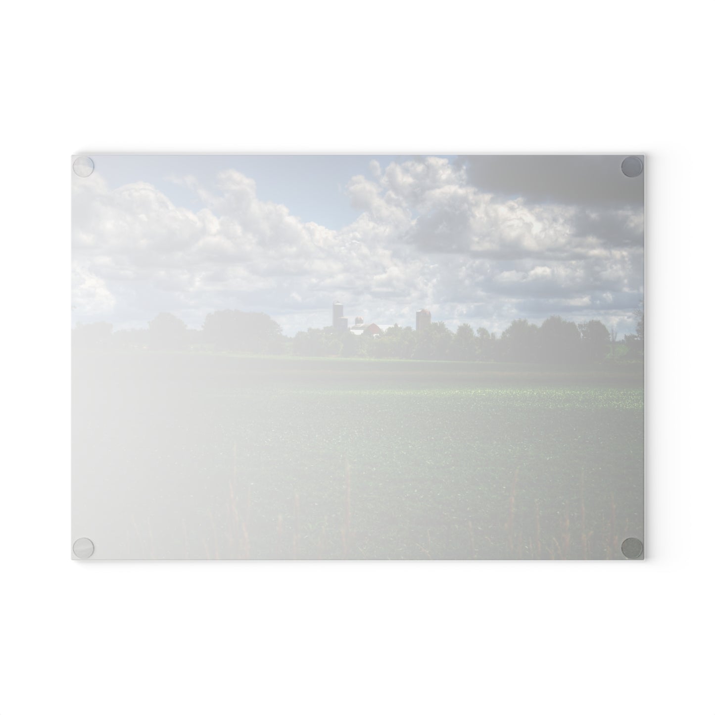 U R There Photography Farm from a Distance Rustic Farmhouse Tempered-Glass Cutting Board