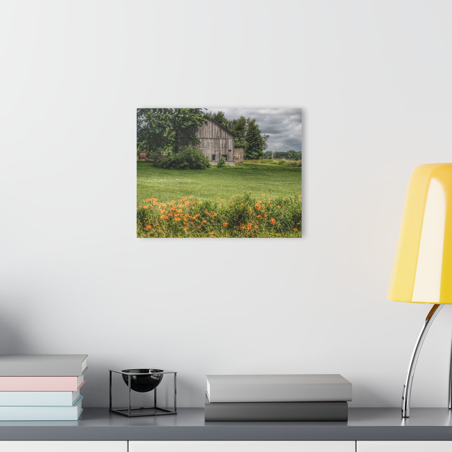 U R There Photography Millington Road Lilly Grey Rustic Farmhouse Acrylic Wall Print