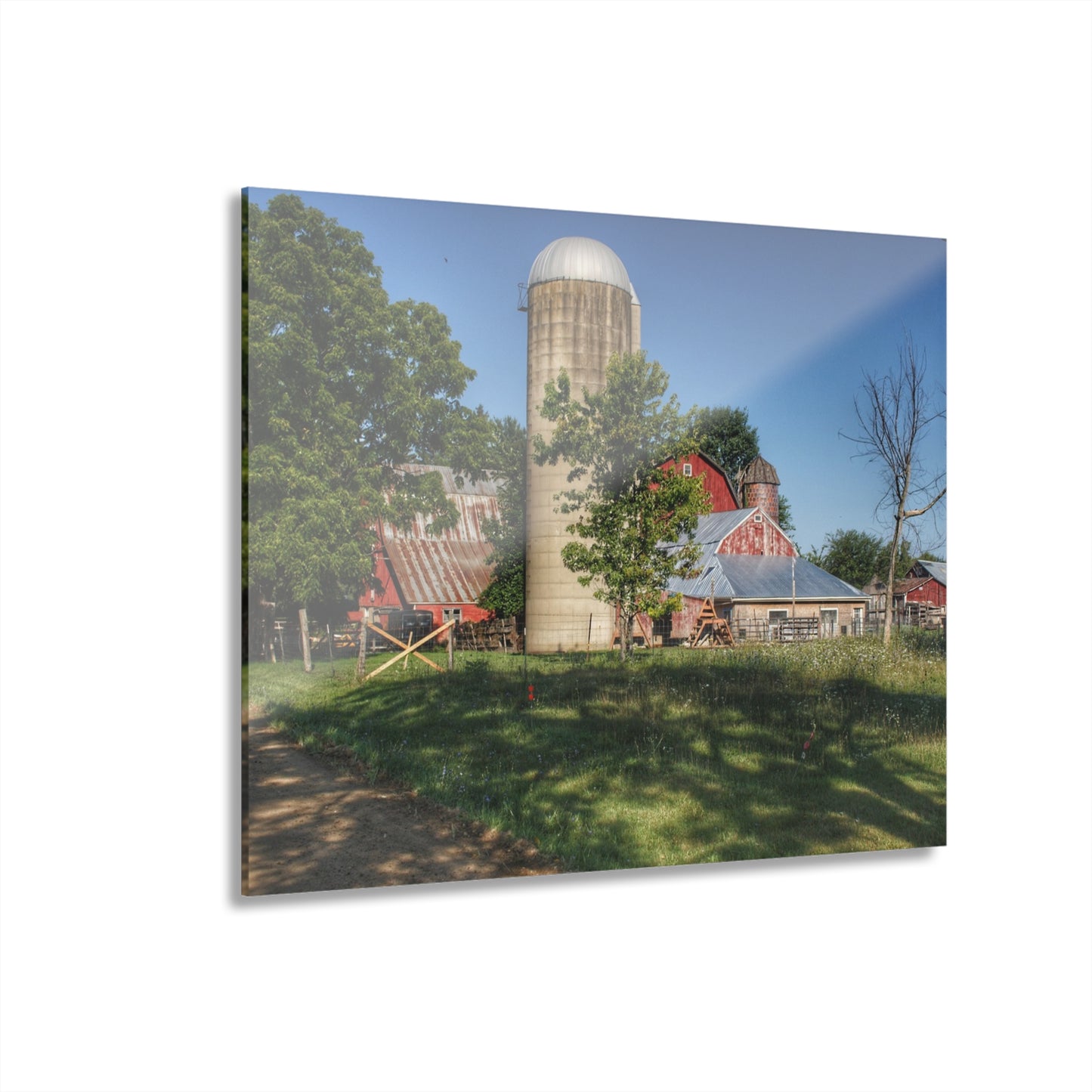 U R There Photography Tody Road Reds Rustic Farmhouse Acrylic Wall Print