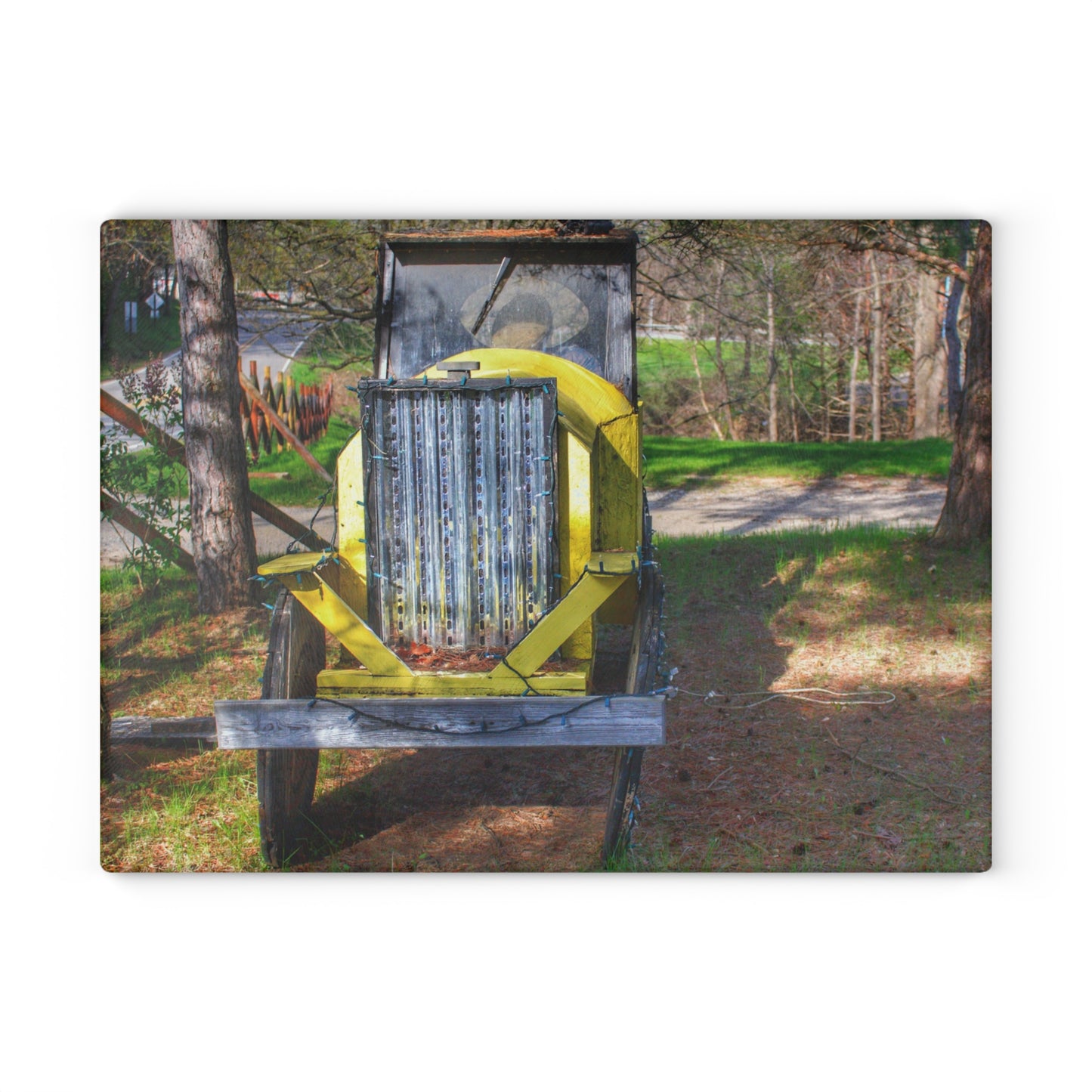 U R There Photography Hickory Place Yard Art II Rustic Farmhouse Tempered-Glass Cutting Board