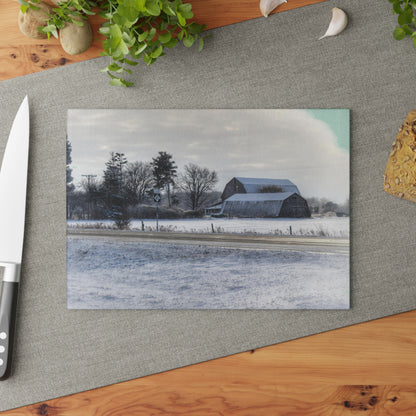 U R There Photography Otter Lake Road Greys Rustic Farmhouse Tempered-Glass Cutting Board