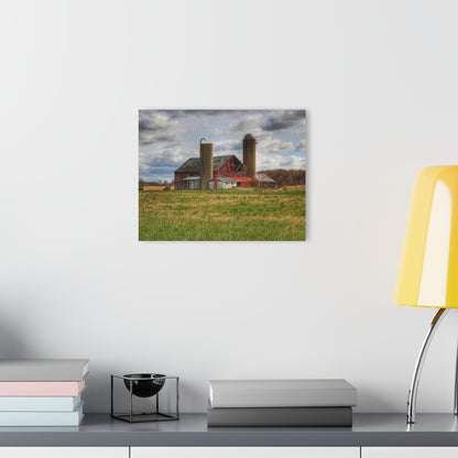 U R There Photography Centerline Road Red Rustic Farmhouse Acrylic Wall Print