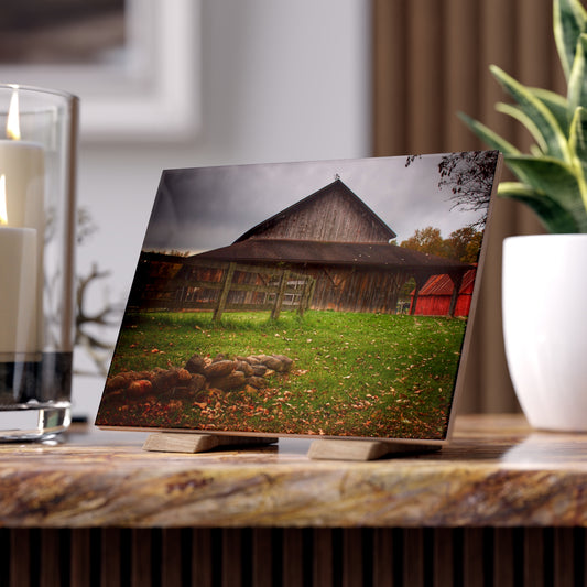 U R There Photography Chalet Grey II Rustic Farmhouse Decorative Ceramic Tile