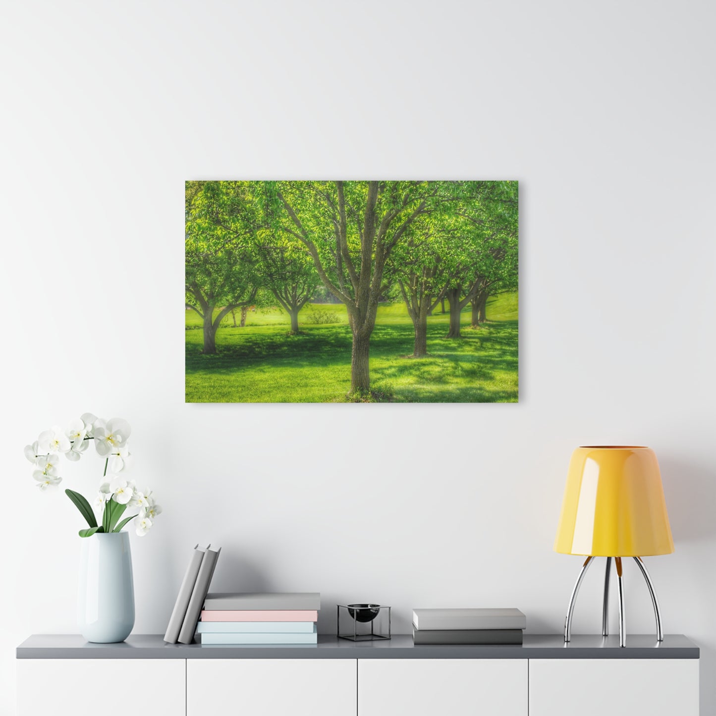 U R There Photography Spring Trees in Chartreuse Rustic Farmhouse Acrylic Wall Print