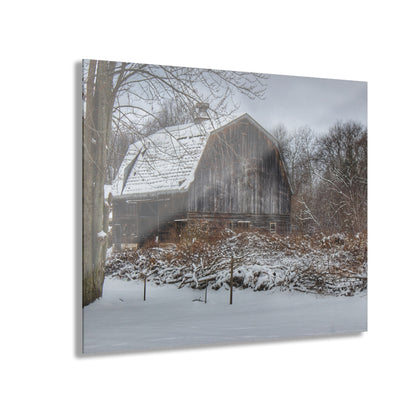 U R There Photography Vassar Road Hidden Grey in Winter Rustic Farmhouse Acrylic Wall Print