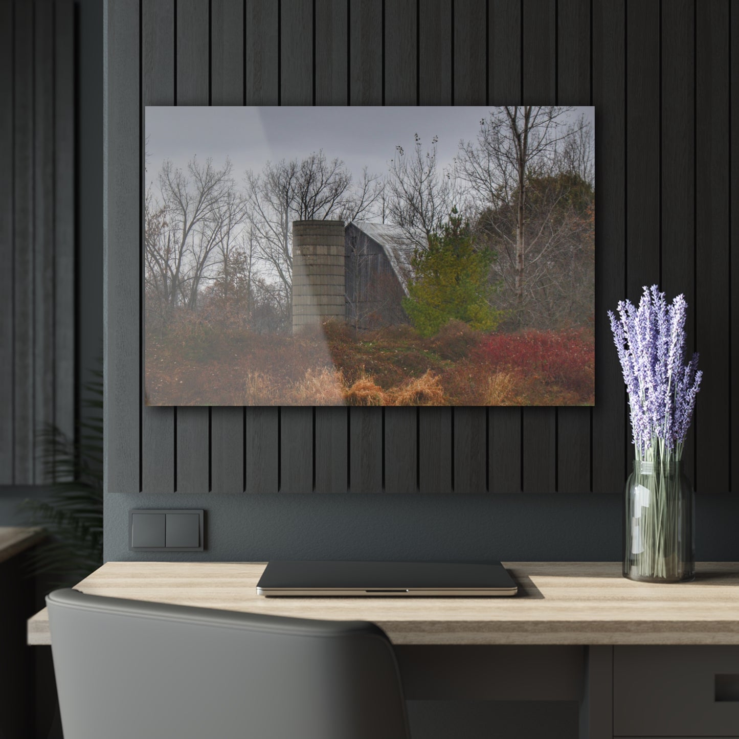 U R There Photography Freiberger Road Hidden Grey Rustic Farmhouse Acrylic Wall Print