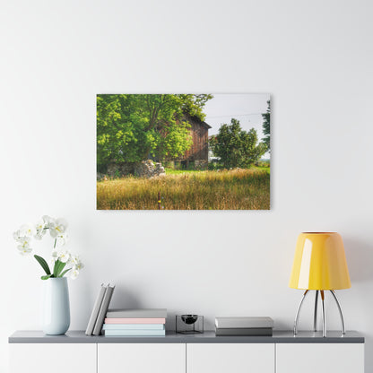 U R There Photography Lum Hidden Fieldstone Red Rustic Farmhouse Acrylic Wall Print