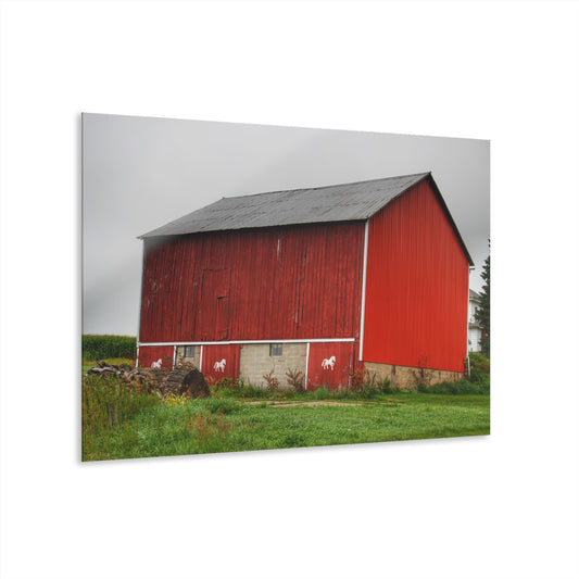 U R There Photography Brown Road Horse Barn II Rustic Farmhouse Acrylic Wall Print