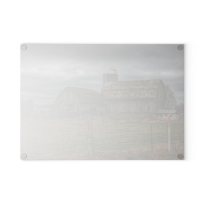 U R There Photography Dodge Road Grey II Rustic Farmhouse Tempered-Glass Cutting Board