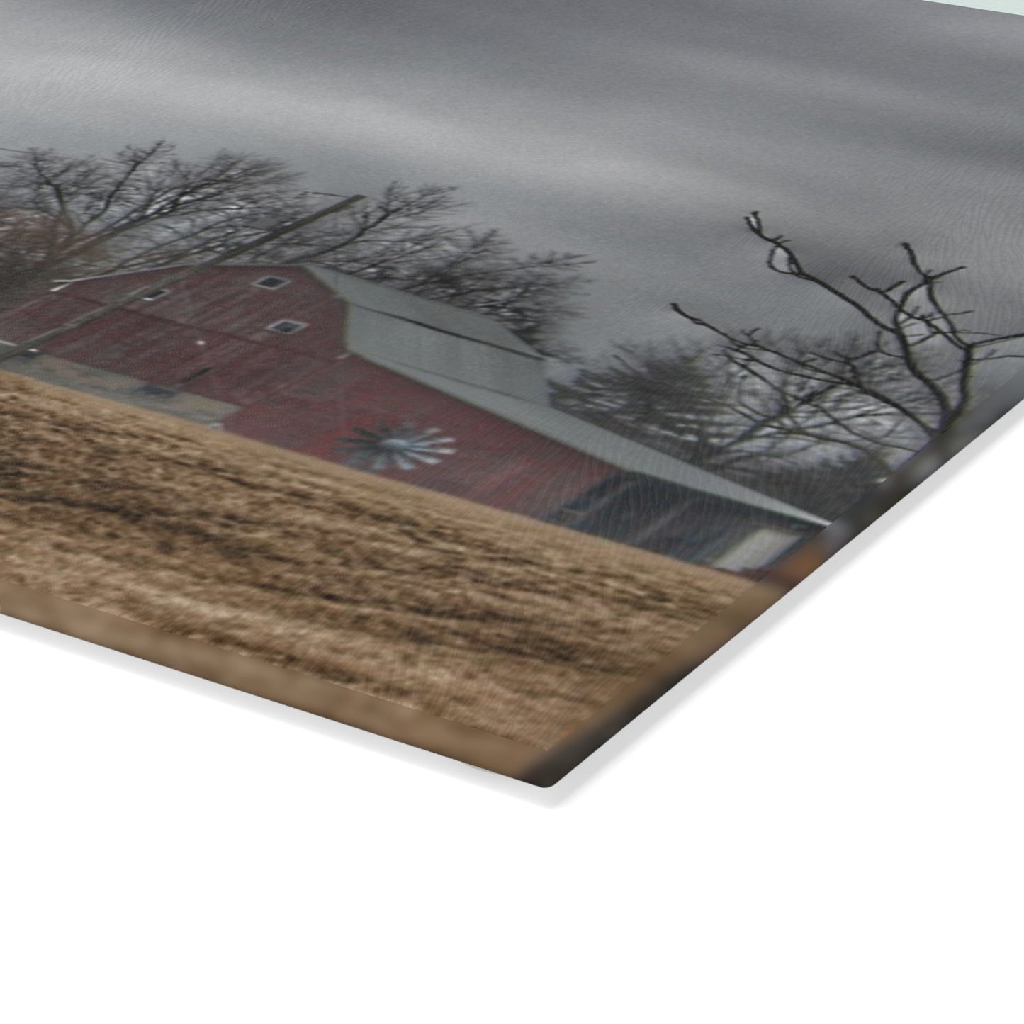U R There Photography Daley Road Duo Rustic Farmhouse Tempered-Glass Cutting Board