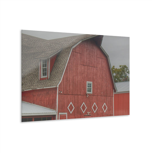 U R There Photography Brauer Road Red Rustic Farmhouse Acrylic Wall Print