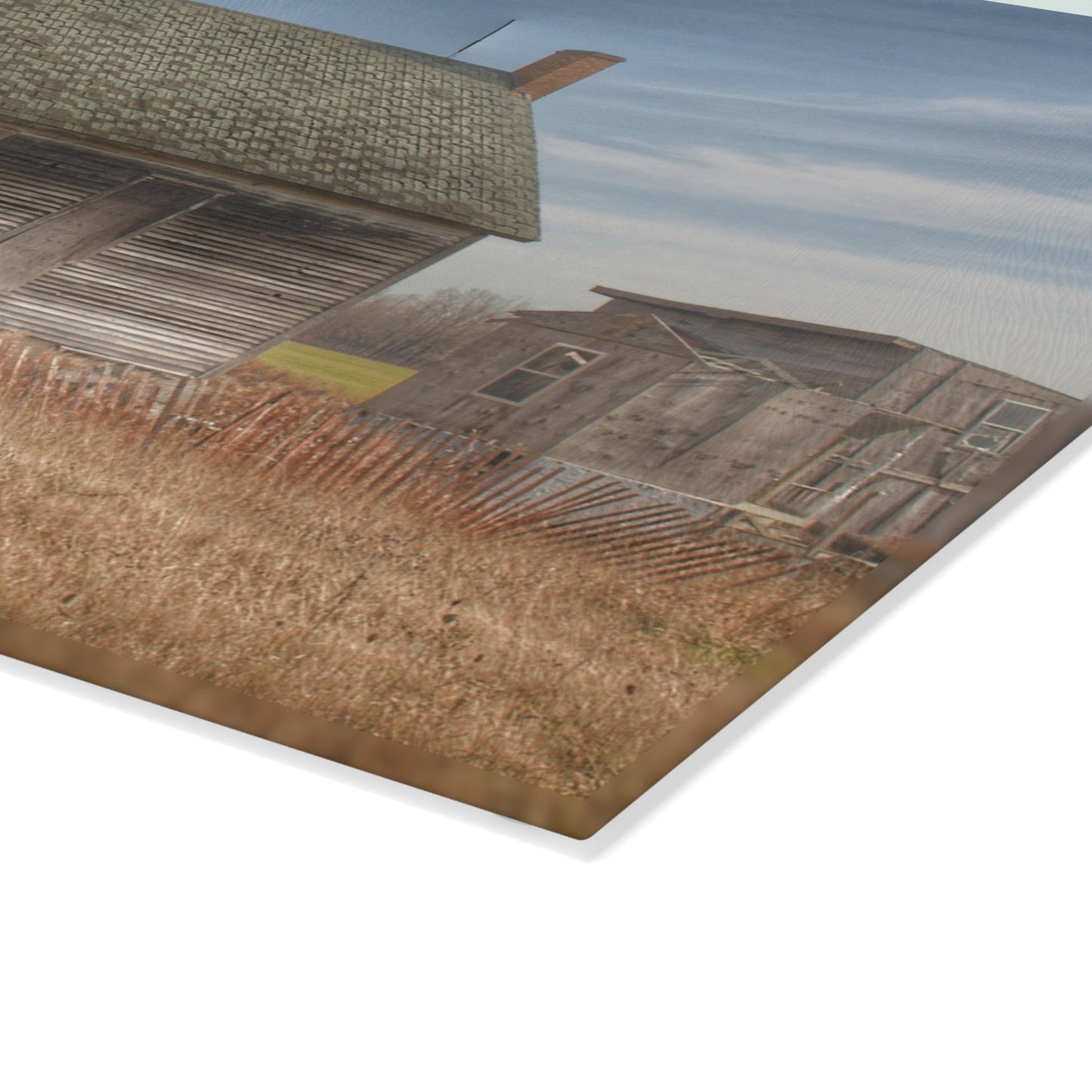 U R There Photography McKenzie Road Old Schoolhouse Rustic Farmhouse Tempered-Glass Cutting Board