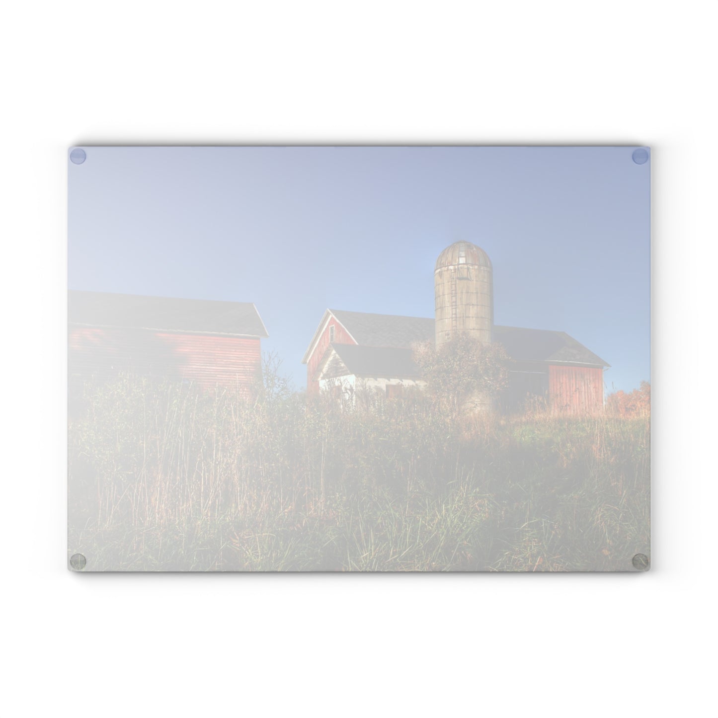 U R There Photography Clarkston Road Red II Rustic Farmhouse Tempered-Glass Cutting Board