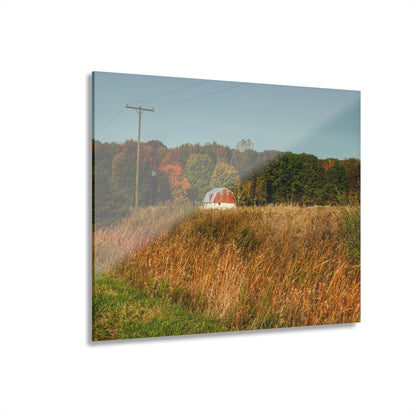 U R There Photography Murphy Lake Road Hidden Red Rustic Farmhouse Acrylic Wall Print