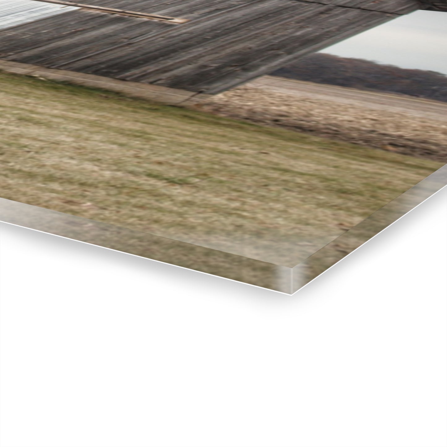 U R There Photography Loomis Road Grey Rustic Farmhouse Acrylic Wall Print