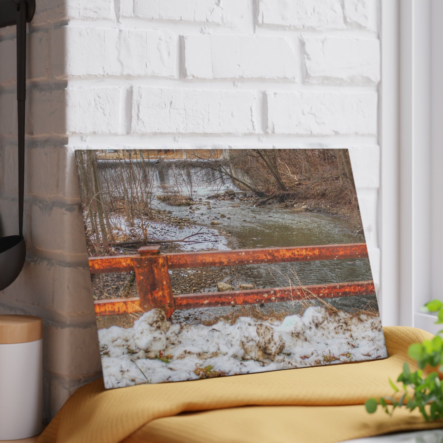 U R There Photography Piersonville Road Dam Rustic Farmhouse Tempered-Glass Cutting Board