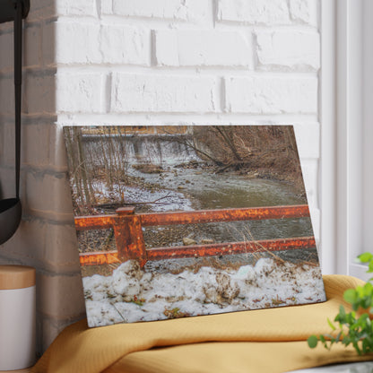 U R There Photography Piersonville Road Dam Rustic Farmhouse Tempered-Glass Cutting Board