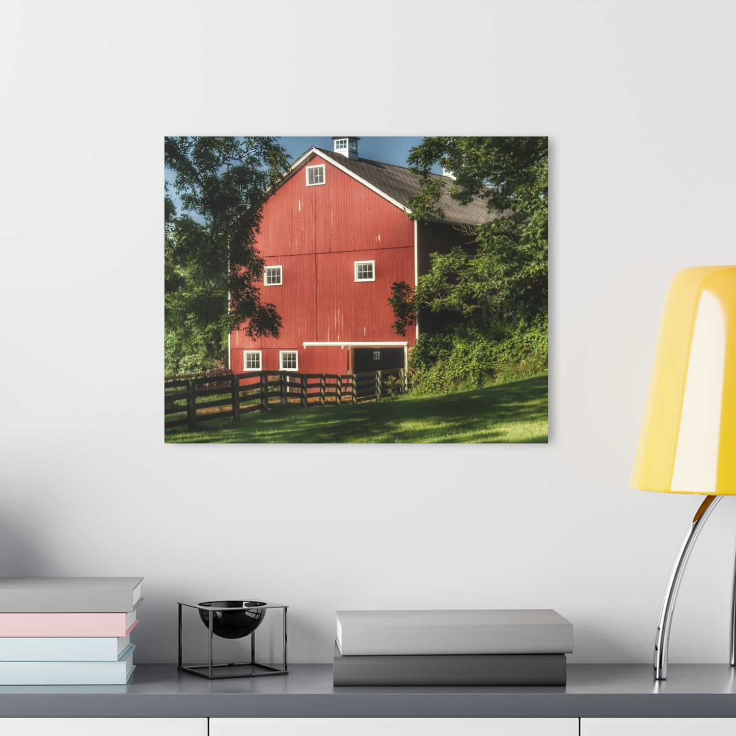 U R There Photography Oxford Red Rustic Farmhouse Acrylic Wall Print
