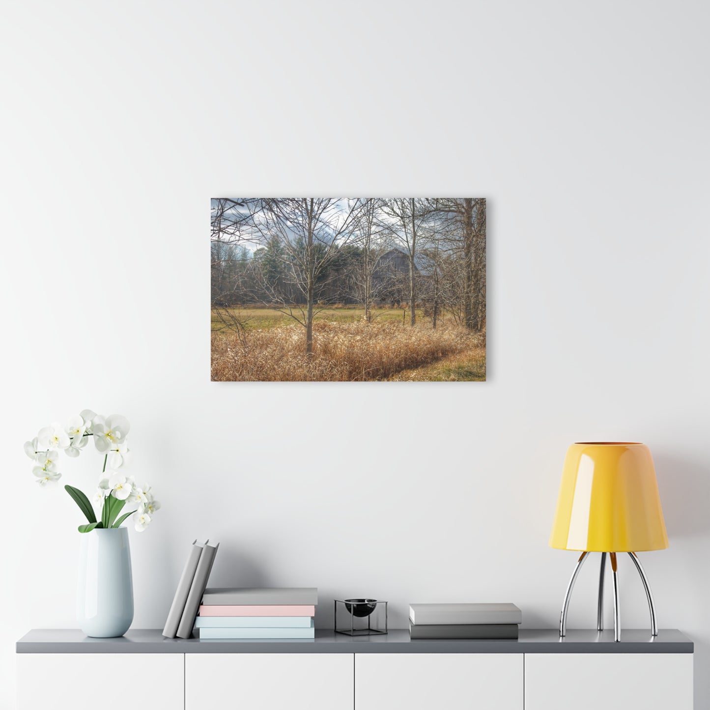 U R There Photography Speaker Road Hidden Grey Rustic Farmhouse Acrylic Wall Print