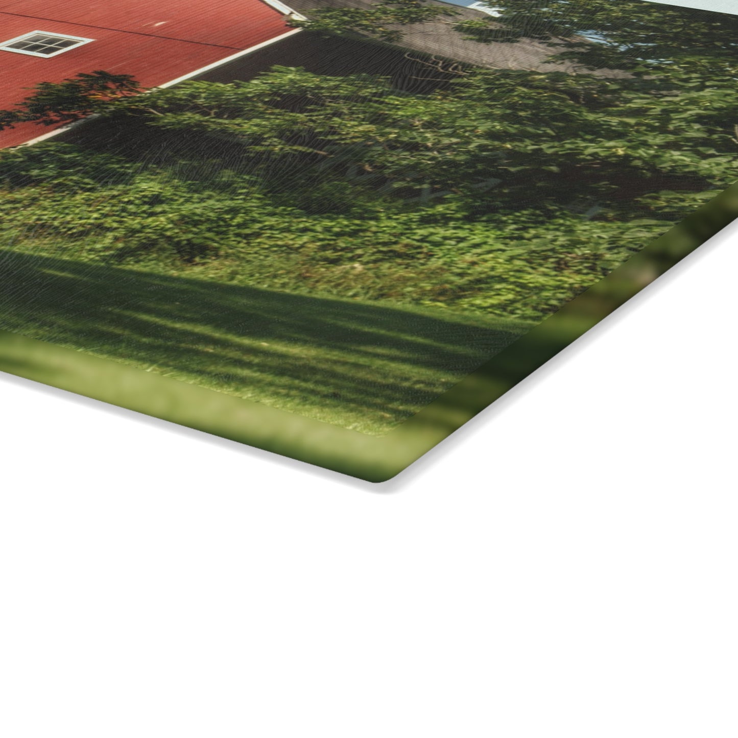 U R There Photography Oxford Red Rustic Farmhouse Tempered-Glass Cutting Board