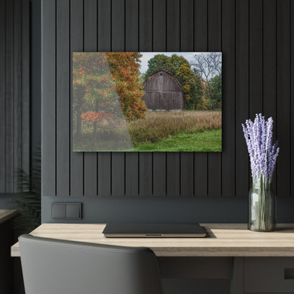 U R There Photography Mount Morris Road Grey in the Fall Rustic Farmhouse Acrylic Wall Print