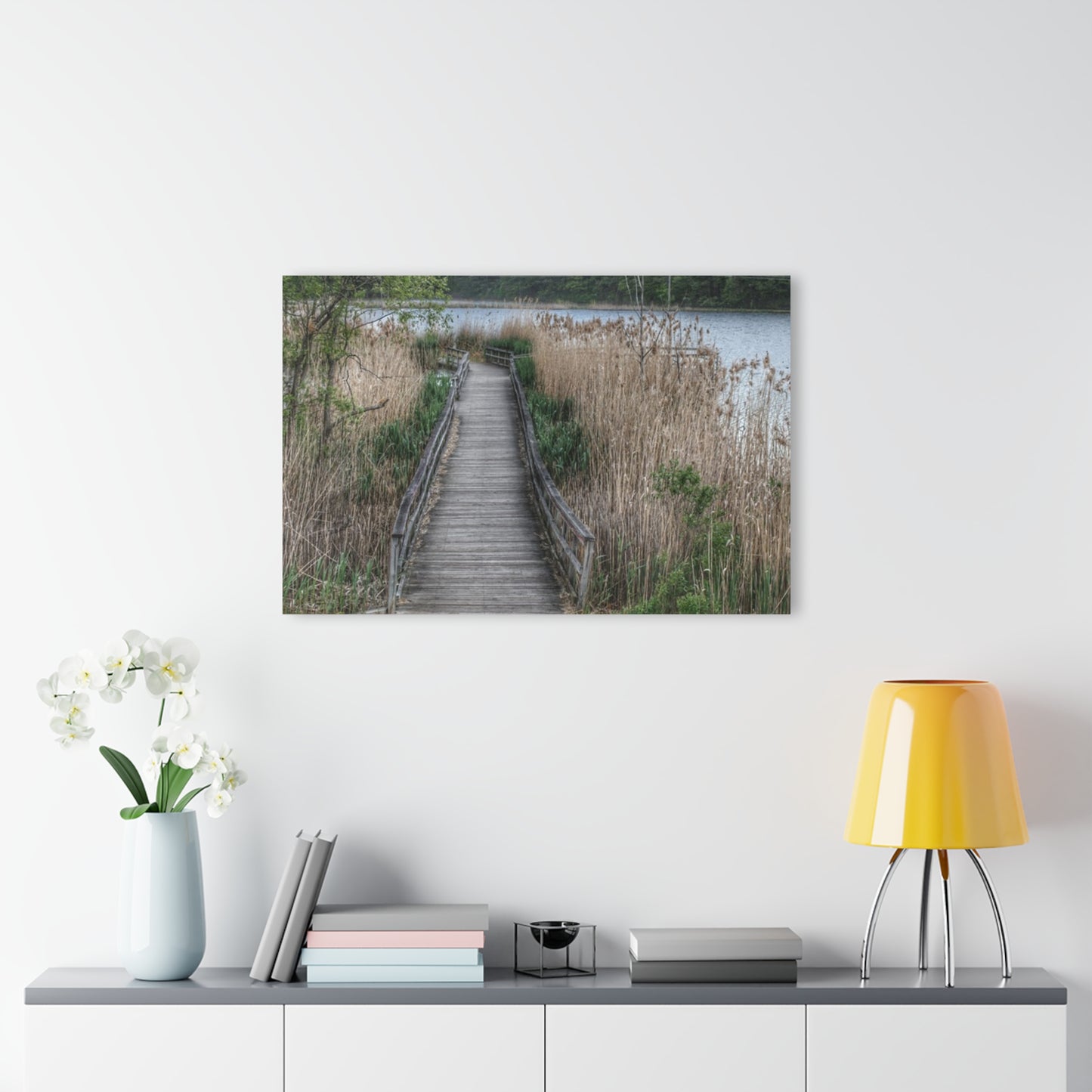U R There Photography Linear Park Bridge in Lapeer II Rustic Farmhouse Acrylic Wall Print