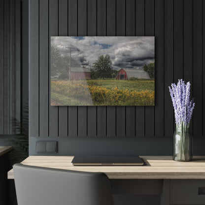 U R There Photography Pinstripe Barn and Buddy II Rustic Farmhouse Acrylic Wall Print
